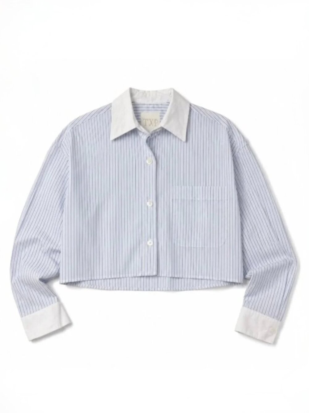 TWP Soon To Be Ex Striped Button-Front Shirt White x Blue Size XS/S